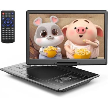 Imagem de YOTON Lettore DVD portatile da 16.9" con schermo girevole HD da 14.1", con 1.8m Caricatore per Auto, Funzione di riproduzione memoria, supporto USB/SD [Blu-ray non supportato]
