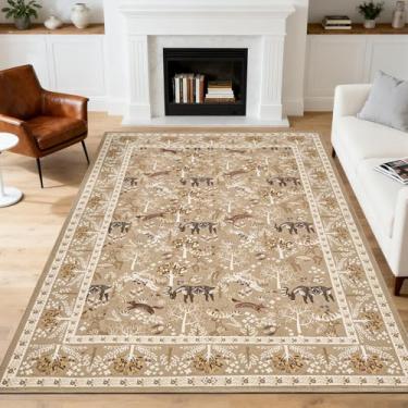 Imagem de WEZVIX Tapete de Natal 15 x 23 cm para sala de estar, tapetes de animais boho lavável, tapete grande antiderrapante macio para quarto, berçário, sala de jantar, fazenda, sala de jogos infantil