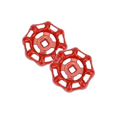 Imagem de HywkingGrt 2 peças de manípulos de torneira de água vermelha para uso externo, furo de haste quadrada, mangueiras de roda redonda, peças de substituição de válvula de torneira externa à prova de