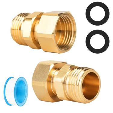 Imagem de Vilapow Conector giratório de mangueira de jardim fêmea de 3/4 GHT para adaptador de mangueira pivô de bolso macho de 3/10.2 cm para mangueira de jardim, adaptador giratório para mangueira de jardim