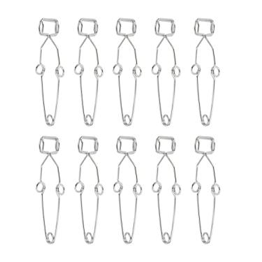 Imagem de Braçadeira para tubo de ensaio, aço inoxidável, resistente a altas temperaturas com punhos para experimentos de laboratório, conjunto de 10 peças, durável, à prova de ferrugem,