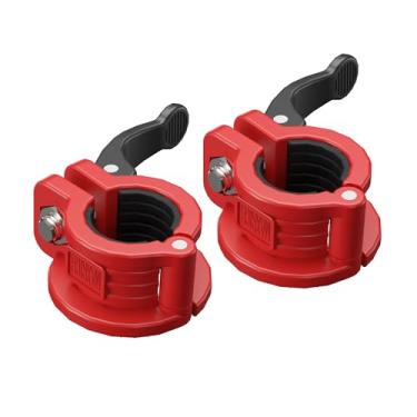 Imagem de MAXRICH Grampo de barra T de 2,5 cm de vários tamanhos e clipes de peso ajustáveis para clipes de barra de liberação rápida | Travas de barra de colar de barra para levantamento de peso