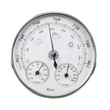Imagem de MotiveTech Barômetro 3 em 1 para parede, termômetro, de temperatura, barômetro meteorológico, higrômetro preciso, estação meteorológica analógica.