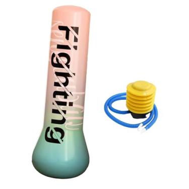 Imagem de Colaxi Saco de pancada infantil para exercícios, fácil de inflar, brinquedo de boxe em formato de coluna para treinamento doméstico e de kickboxing, Rosa, 1.2m