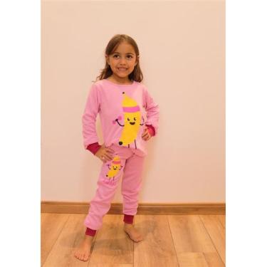 Imagem de Pijama feminino infantil inverno em moletinho felpado rosa - CASARÃO D