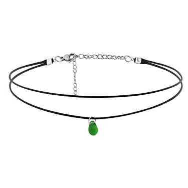 Imagem de Sacina Gargantilha de cristal gótico boho, hippie, gótico, gargantilha de couro sintético, joia de presente para mulheres, meninas..