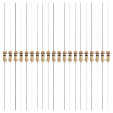 Imagem de YOKIVE 200 peças 1/4W (0,25 Watts) 1 Ohm 5% Resistor de filme de carbono, resistor fixo único de filme de carbono | Ótimo para dispositivos eletrônicos DIY, placas de circuito, sensores