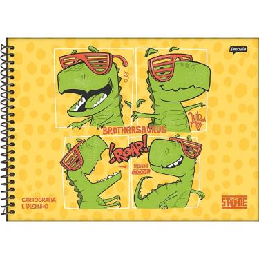 Imagem de Caderno Espiral Capa Dura Desenho E Cartografia Stone 80 Folhas Jandaia Estampa 2