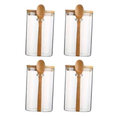 Imagem de Bothyi Organizador de Potes de Especiarias Profissional e Robusto para Grãos de Café, com Tampa Hermética, Reutilizável, para Armário e Porta-Condimentos, 4 Peças