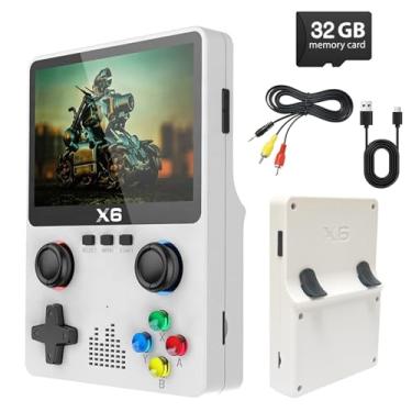 Imagem de Console de Jogos Portatil Retro com 10.000 Jogos Classicos HDMI TV Saida Cartao 32GB Bateria 2000mAh Presente Video Game Portatil (Branco)