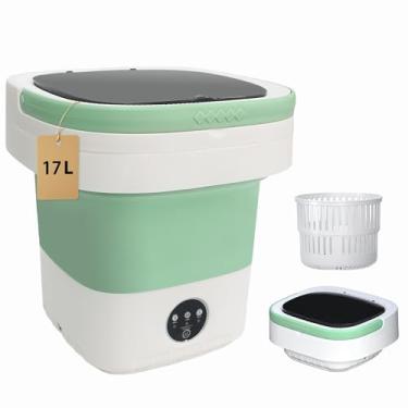 Imagem de Máquina de lavar portátil, mini lavadora de 16 L com cesto giratório, design dobrável, ideal para hotéis, viagens, apartamentos