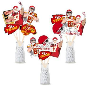Imagem de Football Party Centerpiece Sticks Super Football Table Toppers Decorations for Football Game Day Table Centerpiece American Football Party Decorations