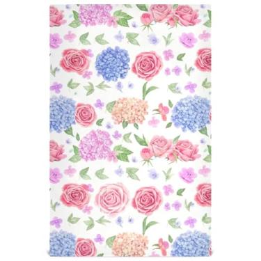 Imagem de Conjunto de toalhas de prato com estampa animal de rosas pastel aquarela decoração de cozinha toalhas de chá de mão fofas pratos de lavagem reutilizáveis absorventes 45 x 71 cm, pacote com 6