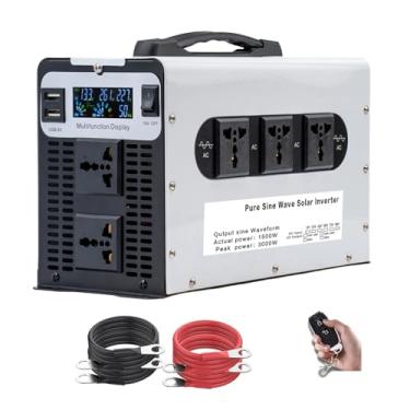 Imagem de 3000W DC 12V/24V/48V/60V/72V O onda senoidal pura do inversor de onda de onda sengrado Fase dividida DC DC SAÍDA CA 120V/240V Baixa frequência Conversor de inversor de energia solar,12V to 110V