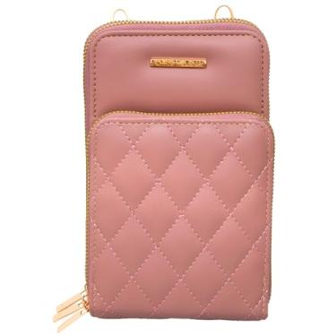 Imagem de Bolsa Carteira Feminina Com Alça Textura Matelassê Cor:Rosé