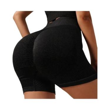 Imagem de Shorts De Yoga Femininos De Cintura Alta Para Treino Fitness Levanta B