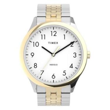 Imagem de Relógio Timex Easy Reader® Prata e Dourado TW2U40000-Masculino