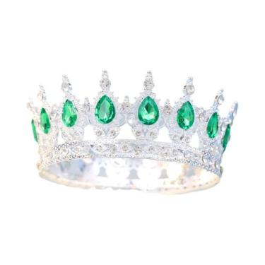 Imagem de Tiara Redonda De Strass Para Noivas, Mulheres, Rainhas, Princesas E Me