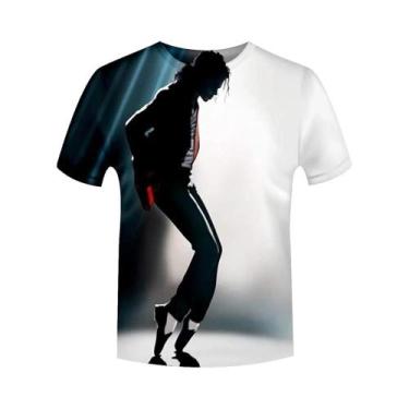 Imagem de Camiseta Masculina Retrô Michael Jackson Hip-Hop Verão Casual Harajuku
