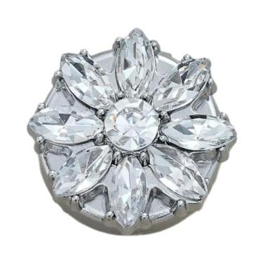 Imagem de Abotoaduras Redondas De Luxo Femininas Com Strass E Pérolas, 2 Peças, 