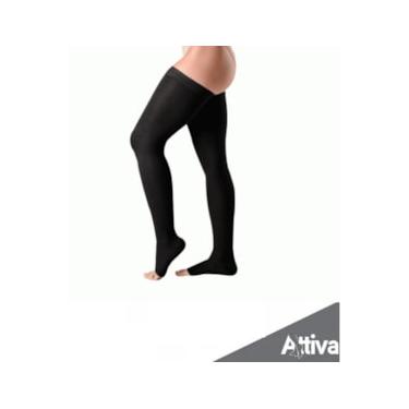 Imagem de Meia 7/8 Attiva - Alta Compressão Feminina - Ponteira Aberta - Cor Pre