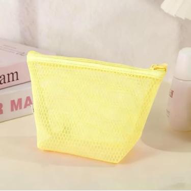 Imagem de Bolsa de armazenamento triangular de grande capacidade, pequenos sacos de malha com zíper, organizador de acessórios para chaveiro de perfume de batom