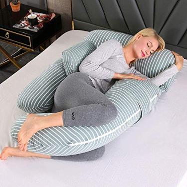 Imagem de Travesseiro de gravidez doméstico travesseiro de corpo inteiro travesseiro de maternidade para mulheres grávidas travesseiro confortável em forma de G com capa de jérsei lavável removível vermelho 1