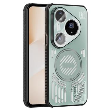 Imagem de LTLMYDAM Capa de metal para Huawei Pura 80 Ultra/80 Pro/80Pro+/80, capa magnética oca de alumínio aviação dissipação de calor capa de proteção de lente fria, verde, 80 Ultra/80 Pro