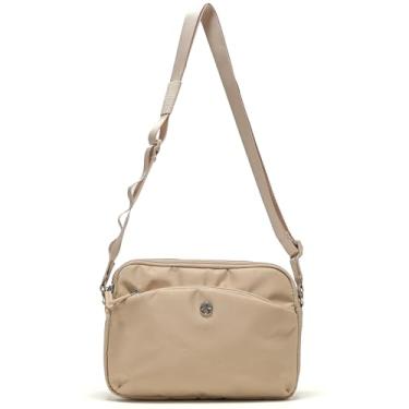 Imagem de Pander Bolsa transversal pequena para mulheres, bolsa de nylon leve para o dia a dia com alça ajustável, Sólido - linho cru, Medium, liso