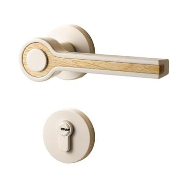 Imagem de PXNQMTJM Fechadura de porta de quarto, porta de madeira interna, fechadura magnética dividida, maçaneta silenciosa (fechadura magnética)