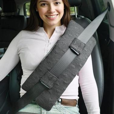 Imagem de BEYOUDO Almofada de cinto de segurança para mastectomia pós-cirurgia (cinza escuro, grande)