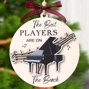 Imagem de Ornamento de piano - Enfeites musicais para árvore de Natal - Lembrança de ornamentos de instrumentos musicais - Decoração musical para árvore, janela, espelho de carro - Presentes de piano para