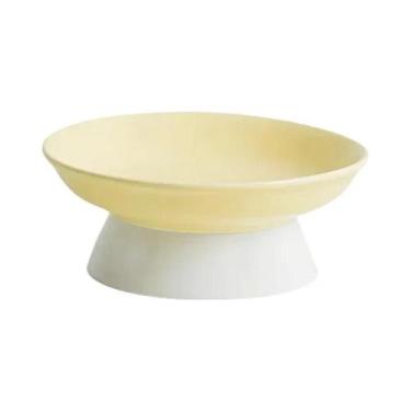 Imagem de Tigela De Cerâmica Protetora Para Gatos Com Boca Oblíqua Para Comida E