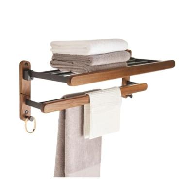 Imagem de Conjunto de ferragens de banheiro preto toalheiro suporte de papel higiênico barra de toalha prateleira de banheiro acessórios de banheiro, anel de toalha (rack de bucha)