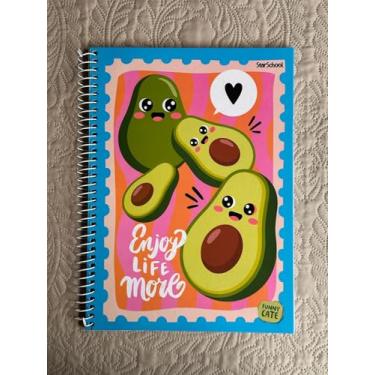 Imagem de Caderno 1 Matéria Universitário StarSchool Espiral Capa Dura Abacate 80 Folhas