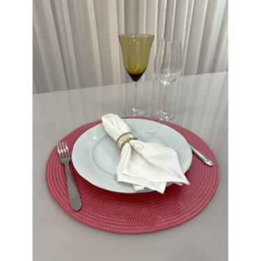 Imagem de Jogo Americano Mesa Posta Impermeável Redondo ou Retangular para Jantar e Eventos – Kit 4 ou 6 Lugares Decorativo Luxo (10. Rosa,4 Unidades)
