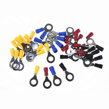 Imagem de ROUPWKWO 1000 peças RV1.25 RV2-3/4/5/6/8 conector de fio isolado de cobre elétrico conector de fio terminal de crimpagem 22-14 AWG (1/5.1 cm, RV2-8)