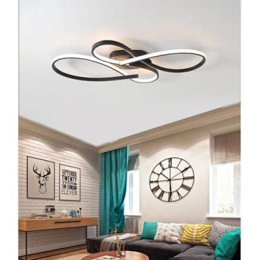 Imagem de Luminária de teto LED moderna para sala de estar, com intensidade regulável e controle remoto. Luminária de teto LED para quarto, com formato geométrico irregular, ideal para sala de jantar