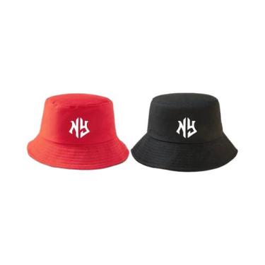 Imagem de Chapéus Bucket Masculinos Com Letras NY 4PC 2PC 1PC Proteção Solar Mod