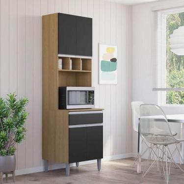 Imagem de Armário Paneleiro Duplo Ambiente Andréia Amendoa Preto - AJL - AJL Móv