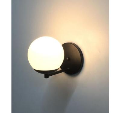 Imagem de Kit 2 Arandela Bola/Globo Jabuticaba Cabeceira Vidro - Bela Home, Pret