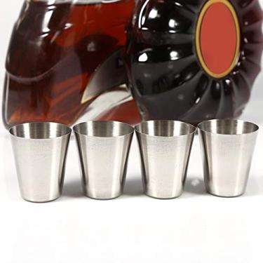 Imagem de Generic Caneca de chá de Aço Inoxidável Durável 6 Unidades Com Bolsa de Couro para Conjunto de Copo de 30ml de Cerveja de Acampamento (4 Pacote)