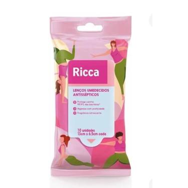 Imagem de Lencos umedecidos antissepticos ricca rosa 10 pcs - belliz