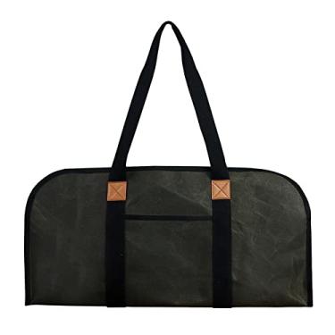 Imagem de Pacote de lenha, bolsa de transporte de lona ao ar livre para organizadores de madeira ao ar livre e armazenamento ao ar livre, suporte de tecido de lona encerada, pacote de lenha (B)