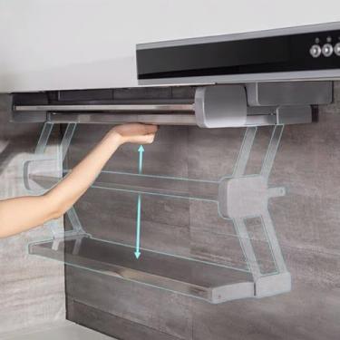 Imagem de ZDJZMGZ Organizador de cozinha prateleira de 2 níveis, suporte de temperos suspenso, sistema retrátil de aço inoxidável para despensa de cozinha, urso 10 kg/22 lbs