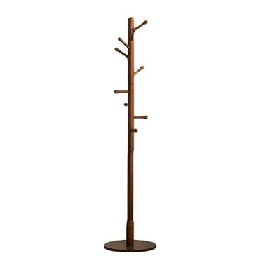 Imagem de SLGGPJBU Cabideiro cabideiro de madeira maciça de 180 cm, independente, 10 ganchos, cabide de árvore de hall com suporte de base redonda