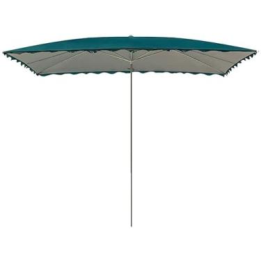 Imagem de HHHJQFAAT Guarda-sol grande ao ar livre com altura ajustável, dossel dobrável comercial, isolamento térmico, à prova de chuva, protetor solar, guarda-sol de jardim quadrado 3x2m (azul)