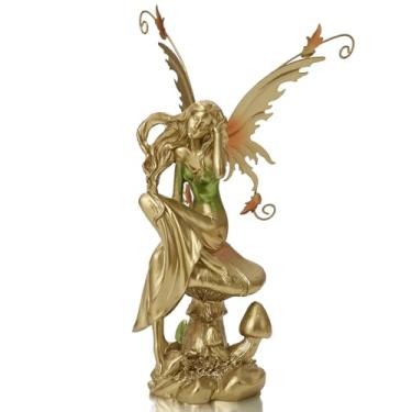 Imagem de FOLKOR LIFE Estátua de fada de resina para decoração de casa, escultura de fada graciosa pintada à mão para sala de estar, quarto, decoração de escritório, presente atencioso para mulheres, meninas