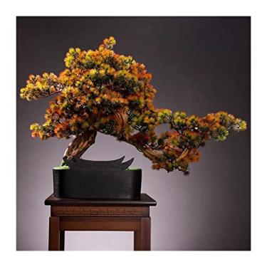 Imagem de Plantas artificiais, plantas artificiais, plantas artificiais, bonsai falso com vaso para decoração de casa, escritório, mesa de exibição, decoração de jardim zen, bonsai, pinheiro