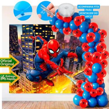 Imagem de Kit festa Homema Aranha Decoração Aniversário Painel+balão - Piffer - 